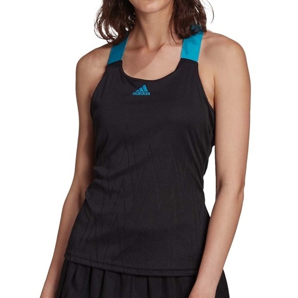 adidas - Womens Primeblue AeroKnit Y-Tank Top - Black - Picture 1 of 8